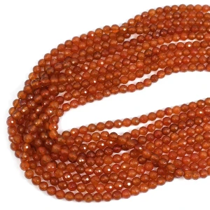 Agat karneol kula fasetowana ok. 6mm