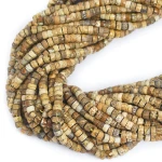 Jaspis obrazkowy talarek fasetowany ok. 4x2mm