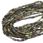 Jaspis smocza krew walec nieregularny ok. 8x13mm