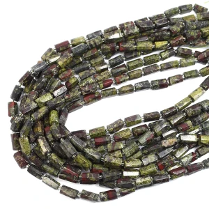 Jaspis smocza krew walec nieregularny ok. 8x13mm