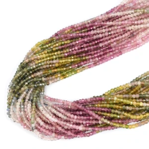 Turmalin wielokolorowy cieniowany oponka fasetowana ok. 3x2mm 