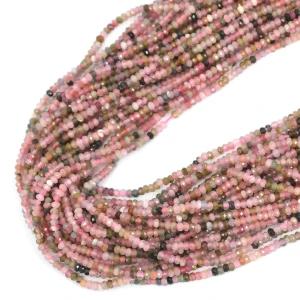 Turmalin wielokolorowy oponka fasetowana ok. 2,2x1,2mm