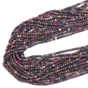 Mix szafir rubin oponka fasetowana ok. 3,7x2,8mm