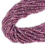 Rubin ciemny kula fasetowana ok. 3,3mm