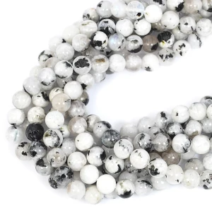 Kamień księżycowy łaciaty kula gładka ok. 8mm 