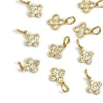 Zawieszka kwiatek z cyrkoniami ok. 13x8mm [zawieszka, stal, kolor złoty PVD]