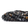 Agat pasiasty czarny kula gładka ok. 6mm