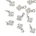 Zawieszka kwiatek z cyrkoniami ok. 13x8mm [zawieszka, stal]