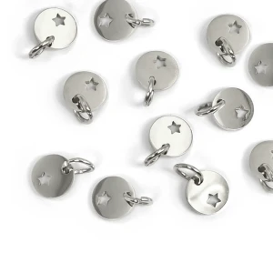 Zawieszka monetka z gwiazdką ok. 10x7mm [zawieszka, stal]