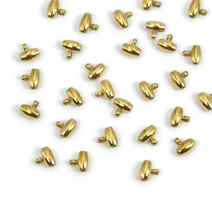 Pierścień oliwka do podwieszania PVD ok. 5x5mm [stal szlachetna, kolor złoty]