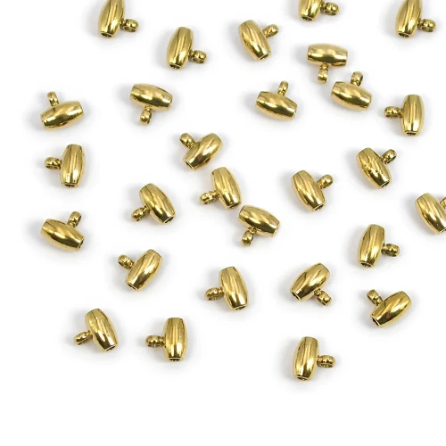 Pierścień oliwka do podwieszania PVD ok. 5x5mm [stal szlachetna, kolor złoty]