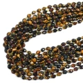 Mix tygrysie oko, bawole oko oliwka fasetowana ok. 8x6,5mm