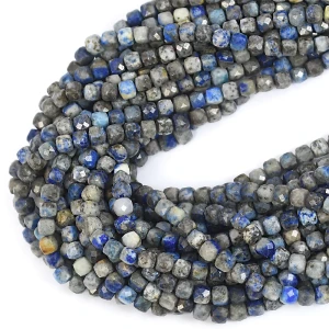 Lapis lazuli kostka fasetowana ok. 4,5x4,5mm