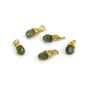 Turmalin zielony brioletka ok. 11x3,5mm oprawa srebro złocone