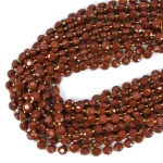 Jaspis czerwony jednolity moneta fasetowana ok. 8,5mm
