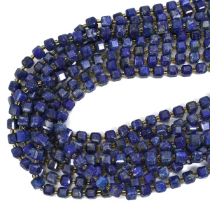 Lapis lazuli ciemny kostka fasetowana ok. 6,5mm
