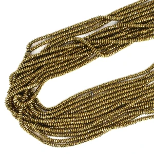 Hematyt ciemne złoto oponka fasetowana ok. 3,5x1,5mm