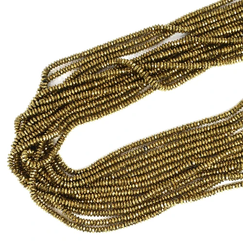 Hematyt ciemne złoto oponka fasetowana ok. 3x2mm