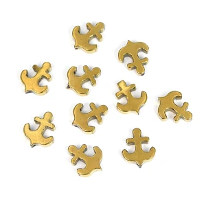 Kotwica złoto 13x11x3mm 1szt. [przekładka, metal]
