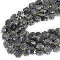 Larvikit heksagon fasetowany ok. 13x12mm