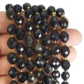 Obsydian złocisty oliwka fasetowana ok. 10x8,5mm
