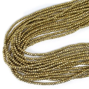 Hematyt jasne złoto oponka fasetowana ok. 4x3mm