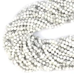 Howlit biały kula fasetowana diamentowy szlif ok. 4mm