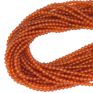 Agat karneol ciemny kula gładka ok. 4mm 