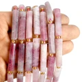 Kwarc różowy madagaskar walec nieregularny szlifowany ok. 32-13x8-6mm
