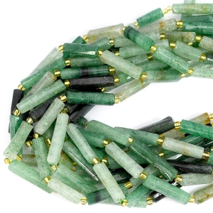 Awenturyn zielony szlifowany walec nieregularny ok. 30-13x8-6mm