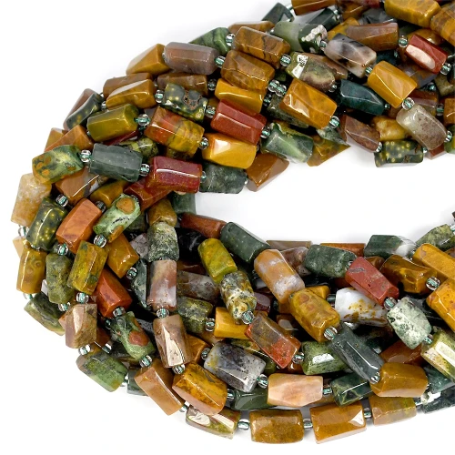 Jaspis oceaniczny szlifowany walec nieregularny ok. 13-10x8-6mm