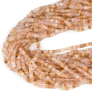 Kwarc brzoskwiniowy talarek fasetowany ok. 4x2mm