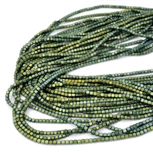 Hematyt zielony kostka matowa ok. 3x3mm [obłe rogi]