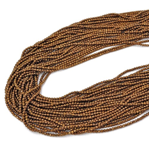 Hematyt miedziany kula fasetowana 2,2mm [sznur 40cm]